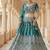 DESIGNER TURQUAESE NET FABRIC WEDDING BRIDAL LEHENGA CHOLI SEMI STITCHED