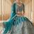DESIGNER TURQUAESE NET FABRIC WEDDING BRIDAL LEHENGA CHOLI SEMI STITCHED