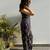 Women's navy blue ajarakh printed rayon co-ord set with wide leg pants for casual indo-western wear