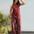 Women's maroon printed rayon co-ord set with relaxed fit pants for casual indo-western wear
