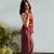 Women's maroon printed rayon co-ord set with relaxed fit pants for casual indo-western wear