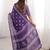 Purple blocked printed, floral print soft pure cotton saree with blouse.