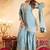 Elegant sky blue embroidered sharara set with dupatta