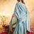 Elegant sky blue embroidered sharara set with dupatta