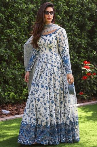 Printed Anarkali Gown With Dupatta Stylish Gown Suit Set