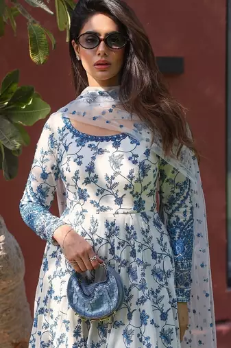 Printed Anarkali Gown With Dupatta Stylish Gown Suit Set