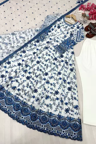 Printed Anarkali Gown With Dupatta Stylish Gown Suit Set