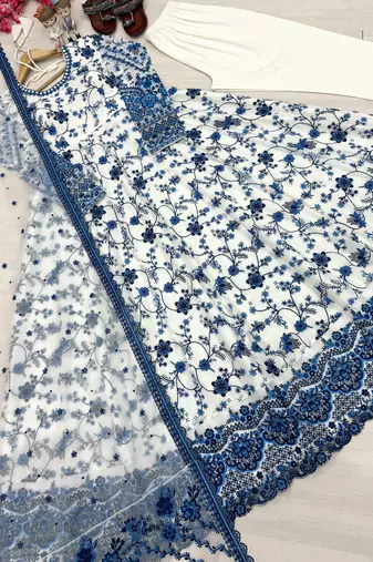 Printed Anarkali Gown With Dupatta Stylish Gown Suit Set