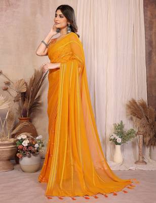 Pure Georgette Saree With Heavy Embroidered Blouse 2