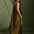 Gold silk satin embellished saree with unstitched blouse piece