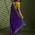 Purple silk chiffon embellished saree with unstitched blouse piece