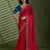 Rani silk blend chiffon embellished saree with unstitched blouse piece