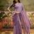 Lilac chiffon embellisehd saree with unstitched blouse piece