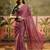 Pink chiffon embellisehd saree with unstitched blouse piece