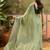Green chiffon embroidered saree with unstitched blouse piece