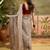 Grey chiffon embroidered saree with unstitched blouse piece