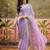 Lilac chiffon embroidered saree with unstitched blouse piece