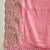 Pink chiffon embroidered saree with unstitched blouse piece