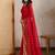 Red and gold sequins embroidered georgette party wear saree with blouse piece