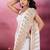 White and gold sequins embroidered georgette party wear saree with blouse piece