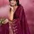 Wine and gold sequins embroidered georgette party wear saree with blouse piece