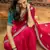Rani silk blend chiffon embellished saree with unstitched blouse piece