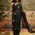 Black georgette bandhni saree with unstitched blouse piece