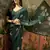 Green georgette bandhni saree with unstitched blouse piece