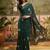 Green georgette bandhni saree with unstitched blouse piece