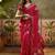Rani georgette bandhni saree with unstitched blouse piece