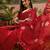 Red georgette bandhni saree with unstitched blouse piece