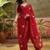 Red georgette bandhni saree with unstitched blouse piece
