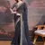 Black bandhani printed georgette saree with multi-color embroidered border and blouse piece