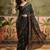 Black georgette bandhni saree with unstitched blouse piece