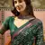 Green georgette bandhni saree with unstitched blouse piece
