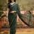 Green georgette bandhni saree with unstitched blouse piece