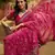 Rani georgette bandhni saree with unstitched blouse piece