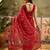 Red georgette bandhni saree with unstitched blouse piece