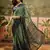Green georgette bandhni saree with unstitched blouse piece