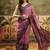 Onion georgette bandhni saree with unstitched blouse piece