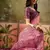 Pink georgette bandhni saree with unstitched blouse piece
