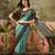 Rama georgette bandhni saree with unstitched blouse piece