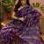 Purple georgette bandhni saree with unstitched blouse piece