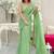 Pista all-over sequins striped georgette party wear saree with blouse piece