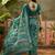 Rama georgette bandhni saree with unstitched blouse piece