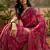 Rani georgette bandhni saree with unstitched blouse piece