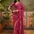 Rani georgette bandhni saree with unstitched blouse piece