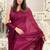 Wine all-over sequins striped georgette party wear saree with blouse piece