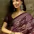 Wine georgette bandhni saree with unstitched blouse piece