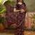 Wine georgette bandhni saree with unstitched blouse piece